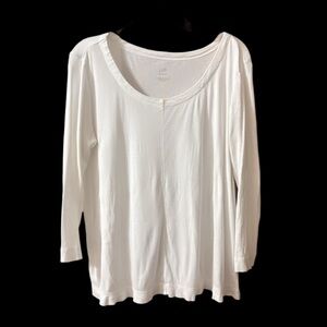 J. Jill Cream Perfect Pima Tee White | Small